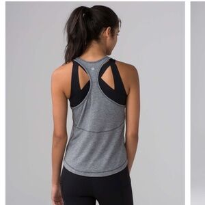 Lululemon Long Distance Tank Heathered Black / Black Size 8